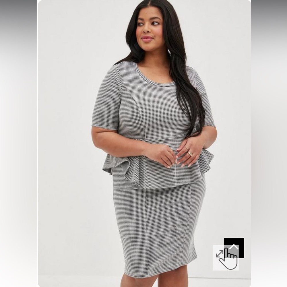 Torrid Peplum Dress - Double
Knit Houndstooth